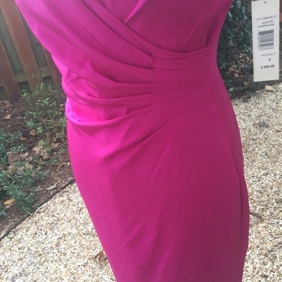 Badgley Mischka Pink Silk Cocktail Dress NWT Sz 4 - Picture 7 of 8